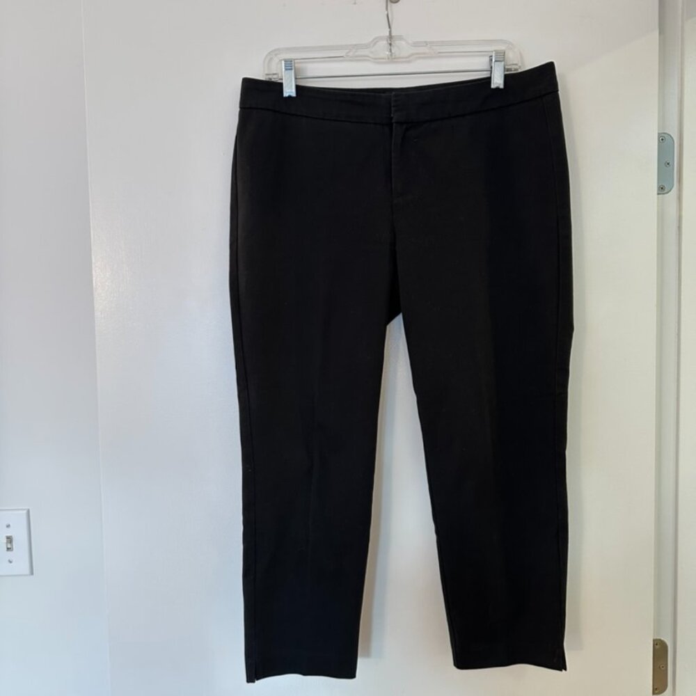 Cynthia Rowley Slim-Fit Flat-Front Cropped Pants, Black, Size 8
